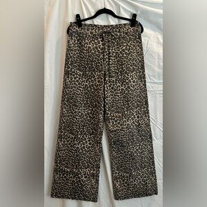 Miou Muse Leopard Print Wide-Leg Pants